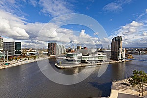 Modern buildings in Manchester England. photo