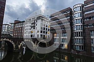 Modern buildings in Neustadt, Hamburg, Germany