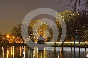 Modern buildings at night , cityscene