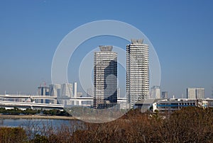 Modern buildings at Odaiba district in Tokyo, Japan