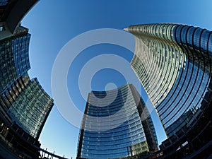 Modern buildings at Porta Nuova in Milan. Gae Aulenti square