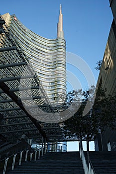 Modern buildings at Porta Nuova in Milan: Piazza Gae Aulenti photo