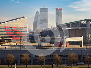 Modern buildings at Portello Park in Milan, Italy