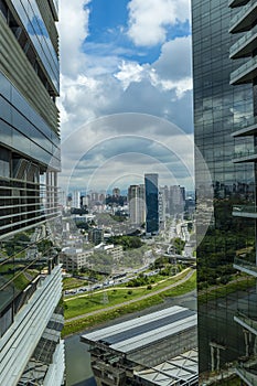 Modern buildings in Sao Paulo city on a sunny day