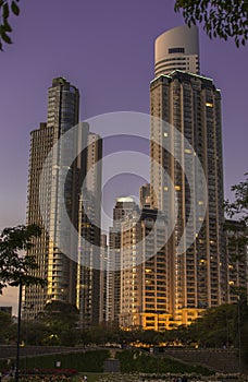 Modern buildings, skyscrapers, in Puerto Madero neighbourhood, Madero Harbour, Buenos Aires, Agentina