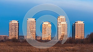 Modern buildings in the suburbs of Bucharest