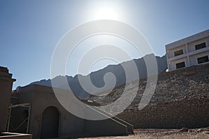 Modern buildings under construction in Egypt. Dahab, South Sinai Governorate, Egypt