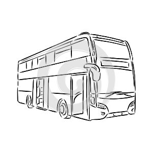 Modern bus symbol, outlined vector icon. bus vector sketch illustration