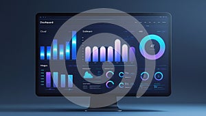 Modern business analytics dashboard display on computer screen