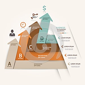 Modern business arrow origami style step up.