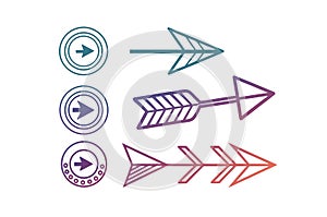 Modern Business Arrow Vector Bundle in Gradient Colors â Curved, Straight, Circular, and Broken Styles for UI and Infographics