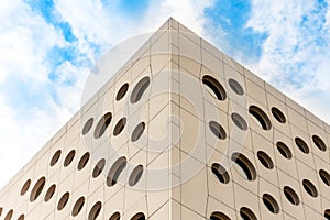 Modern business building against blue sky