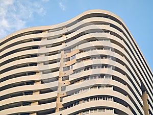 Modern business building with current architecture and engineering photo