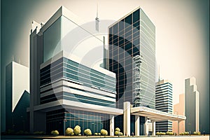 Modern business buildings exterior