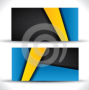 Modern business card - blue and yellow colors