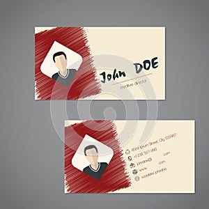 Modern business card with scribbled elements