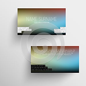 Modern business card template with blurred background