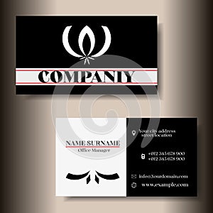 Modern business card template design. Company contact card.