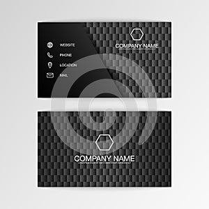Modern business card template design. With inspiration from the abstract.Contact card for company. Two sided black. Vector illustr