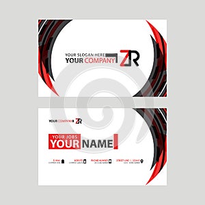 Modern business card templates, with ZR logo Letter and horizontal design and red and black colors.