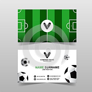 Modern business card vector template,Football concept,Vector