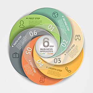 Modern business circle Infographics origami style.