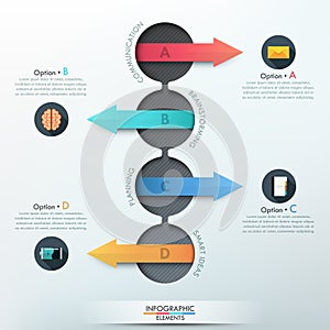 Modern business circle origami style options banner.