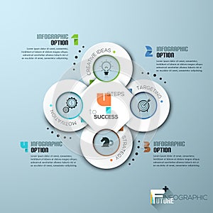 Modern business circle origami style options banner.