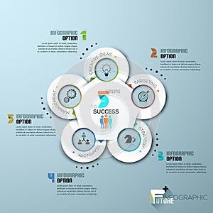 Modern business circle origami style options banner.