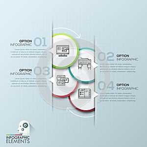 Modern business circle origami style options banner. Vector illustration.