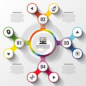 Modern business colorful infographics option. Abstract Vector illustration