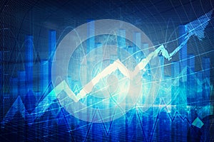 Modern business diagram, graph and arrow background