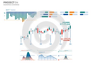 Modern business elements charts in color. Finance Charts.