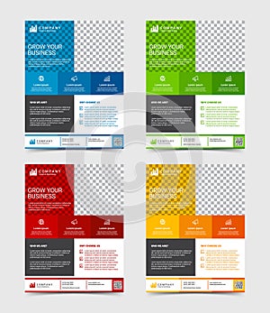 Modern business flyer design template set
