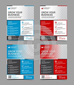 Modern business flyer design template set