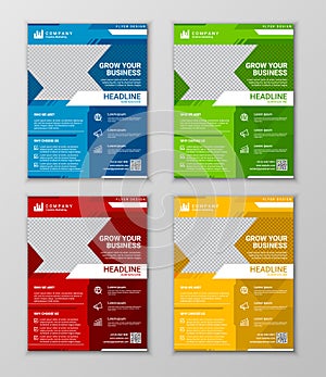 Modern business flyer design template set