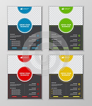 Modern business flyer design template set