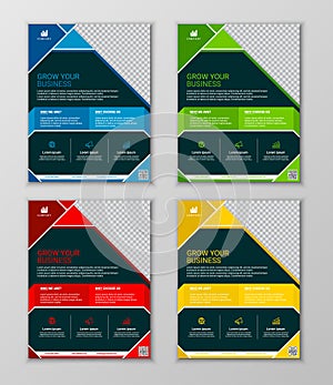 Modern business flyer design template set