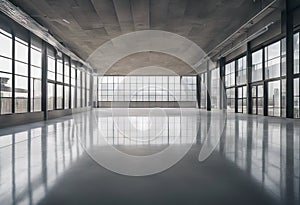 Modern business hall stock photoOffice, Backgrounds, Flooring, Concrete, Empty
