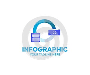 Modern business infographic logo design. Business process, workflow, diagram, flowchart concept, timeline, marketing vector design