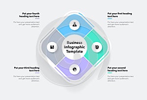 Modern business infographic template with four colorful stages