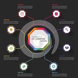 Modern business Infographics Octagon. Vector illustration