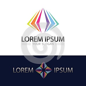 Modern Business Logo Vector Design with Circular Shape and Global Connection Concept