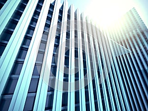 Modern business office buildings skyscrapers on sky background