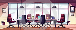 Modern business office meeting room cartoon vector