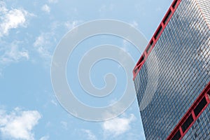 Modern business office skyscrapers at Sheung Wan Hong Kong with blue sky