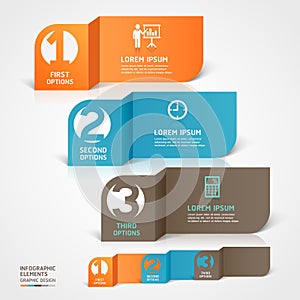 Modern business paper cut infographics element.