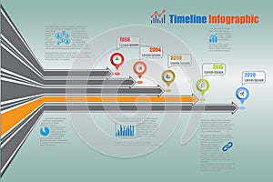 Modern business roadmap timeline infographic with 5 options