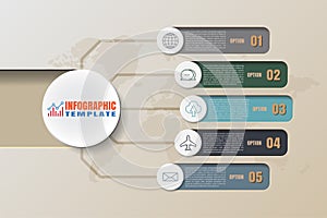 Modern business roadmap timeline infographic with 5 steps circle, Vector Illustration