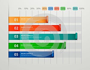 Modern business steps to success chart and graph options template